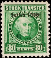 Scott RD322<br />80c Roger B Taney - Green Overprinted quot;Series of 1950quot;<br /><span class=quot;smallerquot;>(reference or stock image)</span>