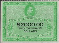 Scott RX18<br />$2,000.00 Charles S. Fairchild - Yellow-green & Black - Inscribed quot;STAMP FOR SERIES 1950quot;<br /><span class=quot;smallerquot;>(reference or stock image)</span>