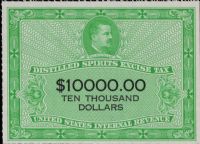 Scott RX21<br />$10,000.00 Charles S. Fairchild - Yellow-green & Black - Inscribed quot;STAMP FOR SERIES 1950quot;<br /><span class=quot;smallerquot;>(reference or stock image)</span>