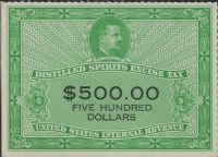 Scott RX40<br />$500.00 Charles S. Fairchild - Yellow-green & Black - Inscribed quot;STAMP FOR SERIES 1950 quot; Omited<br /><span class=quot;smallerquot;>(reference or stock image)</span>