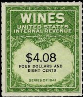 Scott RE201<br />$4.08 Wines - Green - Black Denominations (2 Lines)<br /><span class=quot;smallerquot;>(reference or stock image)</span>