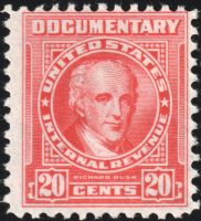 Scott R661<br />20c Richard Rush - Carmine - W/O Overprint<br /><span class=quot;smallerquot;>(reference or stock image)</span>