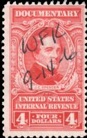 Scott R675<br />$4.00 John Canfield Spencer - Carmine - W/O Overprint<br /><span class=quot;smallerquot;>(reference or stock image)</span>