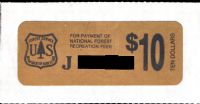 Scott RVC10<br />$10.00 National Forest Service Logo - Black on Bronze Paper<br /><span class=quot;smallerquot;>(reference or stock image)</span>