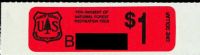 Scott RVC2<br />$1.00 National Forest Service Logo - Black on Red Paper<br /><span class=quot;smallerquot;>(reference or stock image)</span>