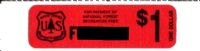 Scott RVC6<br />$1.00 National Forest Service Logo - Black on Red Paper<br /><span class=quot;smallerquot;>(reference or stock image)</span>
