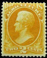 Scott O2<br />2c AGRICULTURE - Andrew Jackson - Yellow<br />Pane Single<br /><span class=quot;smallerquot;>(reference or stock image)</span>