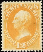 Scott O6<br />12c AGRICULTURE - Henry Clay - Yellow<br />Pane Single<br /><span class=quot;smallerquot;>(reference or stock image)</span>
