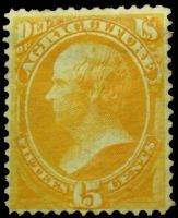 Scott O7<br />15c AGRICULTURE - Daniel Webster - Yellow<br />Pane Single<br /><span class=quot;smallerquot;>(reference or stock image)</span>