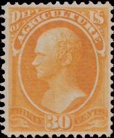 Scott O9<br />30c AGRICULTURE - Alexander Hamilton - Yellow<br />Pane Single<br /><span class=quot;smallerquot;>(reference or stock image)</span>