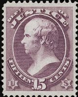 Scott O31<br />15c JUSTICE - Daniel Webster - Purple<br />Pane Single<br /><span class=quot;smallerquot;>(reference or stock image)</span>