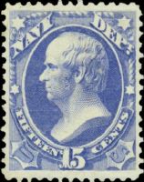 Scott O42<br />15c NAVY - Daniel Webster - Ultramarine<br />Pane Single<br /><span class=quot;smallerquot;>(reference or stock image)</span>