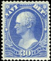 Scott O44<br />30c NAVY - Alexander Hamilton - Ultramarine<br />Pane Single<br /><span class=quot;smallerquot;>(reference or stock image)</span>