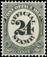 Scott O54<br />24c BLACK - Numeral 24 - Black<br />Pane Single<br /><span class=quot;smallerquot;>(reference or stock image)</span>
