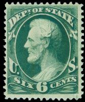 Scott O60<br />6c STATE - Abraham Lincoln - Dark-green<br />Pane Single<br /><span class=quot;smallerquot;>(reference or stock image)</span>