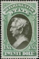 Scott O71<br />$20.00 STATE - William H. Steward - Dark-green<br />Pane Single<br /><span class=quot;smallerquot;>(reference or stock image)</span>