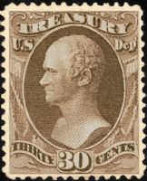 Scott O81<br />30c TREASURY - Alexander Hamilton - Brown<br />Pane Single<br /><span class=quot;smallerquot;>(reference or stock image)</span>