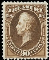 Scott O82<br />90c TREASURY - Oliver Hazard Perry - Brown<br />Pane Single<br /><span class=quot;smallerquot;>(reference or stock image)</span>