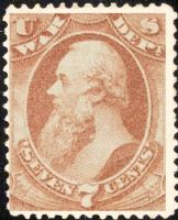 Scott O87<br />7c WAR - Edwin Stanton - Rose<br />Pane Single<br /><span class=quot;smallerquot;>(reference or stock image)</span>