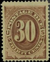 Scott J6<br />30c Numerals 30 - Brown<br />Pane Single<br /><span class=quot;smallerquot;>(reference or stock image)</span>