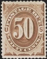 Scott J14<br />50c Numerals 50 - Deep-brown<br />Pane Single<br /><span class=quot;smallerquot;>(reference or stock image)</span>