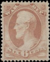 Scott O117<br />6c WAR - Abraham Lincoln - Rose-red<br />Pane Single<br /><span class=quot;smallerquot;>(reference or stock image)</span>