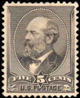 Scott 205<br />5c James A. Garfield - Yellow-brown<br />Pane-Single<br /><span class=quot;smallerquot;>(reference or stock image)</span>