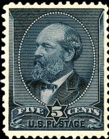 Scott 216<br />5c James A. Garfield - Indigo<br />Pane-Single<br /><span class=quot;smallerquot;>(reference or stock image)</span>