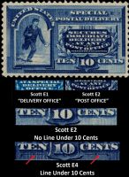 Scott E2<br />10c Postal Messenger Running - Blue<br />Pane Single<br /><span class=quot;smallerquot;>(reference or stock image)</span>