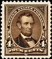 Scott 254<br />4c Abraham Lincoln - Dark-brown<br />Pane Single<br /><span class=quot;smallerquot;>(reference or stock image)</span>