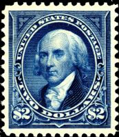 Scott 262<br />$2.00 James Madison - Bright-Blue<br />Pane Single<br /><span class=quot;smallerquot;>(reference or stock image)</span>