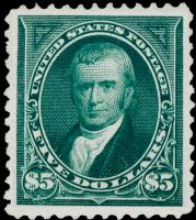 Scott 263<br />$5.00 John Marshall - Dark-green<br />Pane Single<br /><span class=quot;smallerquot;>(reference or stock image)</span>