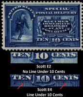 Scott E4<br />10c Postal Messenger Running - Blue<br />Pane Single<br /><span class=quot;smallerquot;>(reference or stock image)</span>