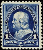 Scott 264<br />1c Benjamin Franklin - Blue<br />Pane Single<br /><span class=quot;smallerquot;>(reference or stock image)</span>