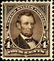 Scott 269<br />4c Abraham Lincoln - Dark-brown<br />Pane Single<br /><span class=quot;smallerquot;>(reference or stock image)</span>