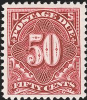 Scott J44<br />50c Numerals 50 - Deep-claret<br />Pane Single<br /><span class=quot;smallerquot;>(reference or stock image)</span>