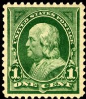 Scott 279<br />1c Benjamin Franklin - Green<br />Pane Single<br /><span class=quot;smallerquot;>(reference or stock image)</span>