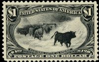 Scott 292<br />$1.00 Western Cattle in Storm<br />Pane Single<br /><span class=quot;smallerquot;>(reference or stock image)</span>