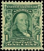 Scott 300<br />1c Benjamin Franklin (Pane / VB)<br />Pane Single<br /><span class=quot;smallerquot;>(reference or stock image)</span>
