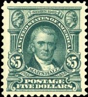 Scott 313<br />$5.00 John Marshall<br />Pane Single<br /><span class=quot;smallerquot;>(reference or stock image)</span>
