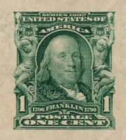 Scott 314<br />1c Benjamin Franklin; Imperforate<br />Pane Single<br /><span class=quot;smallerquot;>(reference or stock image)</span>