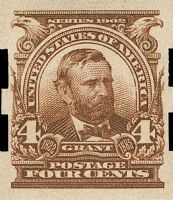 Scott 314A<br />4c Ulysses S. Grant; Imperforate w Private Perfs<br />Pane Single<br /><span class=quot;smallerquot;>(reference or stock image)</span>