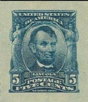 Scott 315<br />5c Abraham Lincoln; Imperforate<br />Imperforate Pane Single<br /><span class=quot;smallerquot;>(reference or stock image)</span>