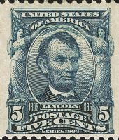 Scott 317<br />5c Abraham Lincoln (Coil)<br />Coil Single<br /><span class=quot;smallerquot;>(reference or stock image)</span>