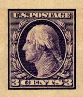Scott 345<br />3c George Washington<br />Imperforate Pane Single<br /><span class=quot;smallerquot;>(reference or stock image)</span>