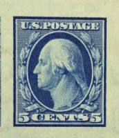 Scott 347<br />5c George Washington<br />Imperforate Pane Single<br /><span class=quot;smallerquot;>(reference or stock image)</span>