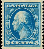 Scott 355<br />5c George Washington (Coil)<br />Coil Single<br /><span class=quot;smallerquot;>(reference or stock image)</span>