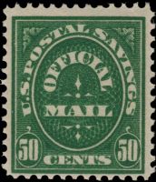 Scott O122<br />50c POSTAL SAVINGS<br />Pane Single<br /><span class=quot;smallerquot;>(reference or stock image)</span>