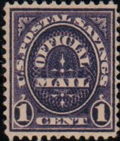 Scott O124<br />1c POSTAL SAVINGS<br />Pane Single<br /><span class=quot;smallerquot;>(reference or stock image)</span>