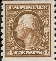 Scott 395<br />4c George Washington<br />Coil Single<br /><span class=quot;smallerquot;>(reference or stock image)</span>